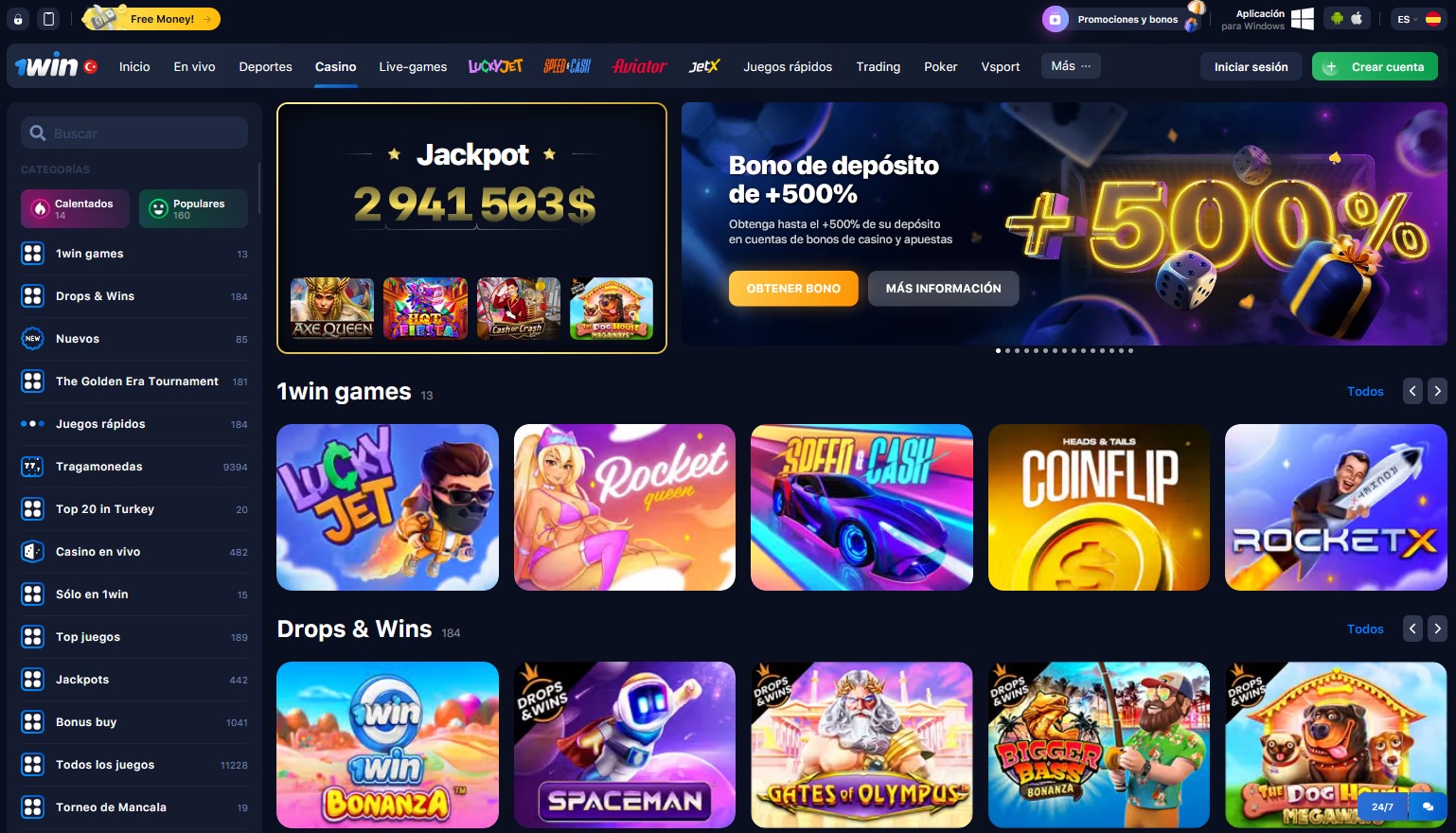 1win tragaperras y apuestas deportivas